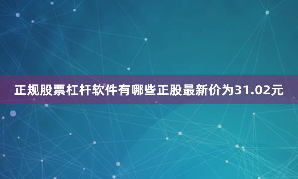 正规股票杠杆软件有哪些正股最新价为31.02元